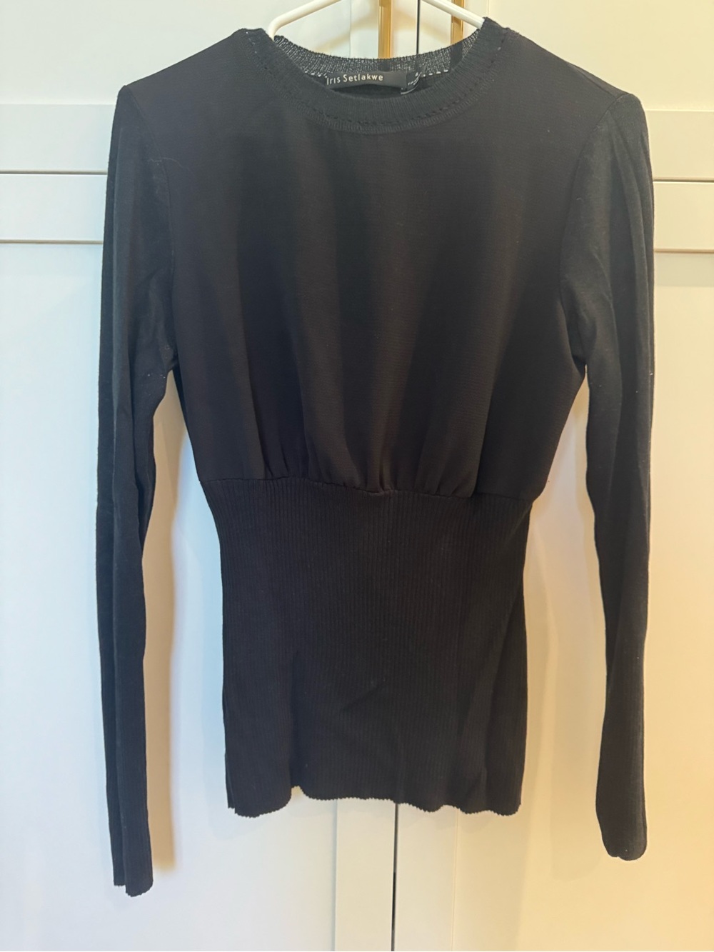 Iris Serlakwe Black Long-Sleeve Fitted Top
